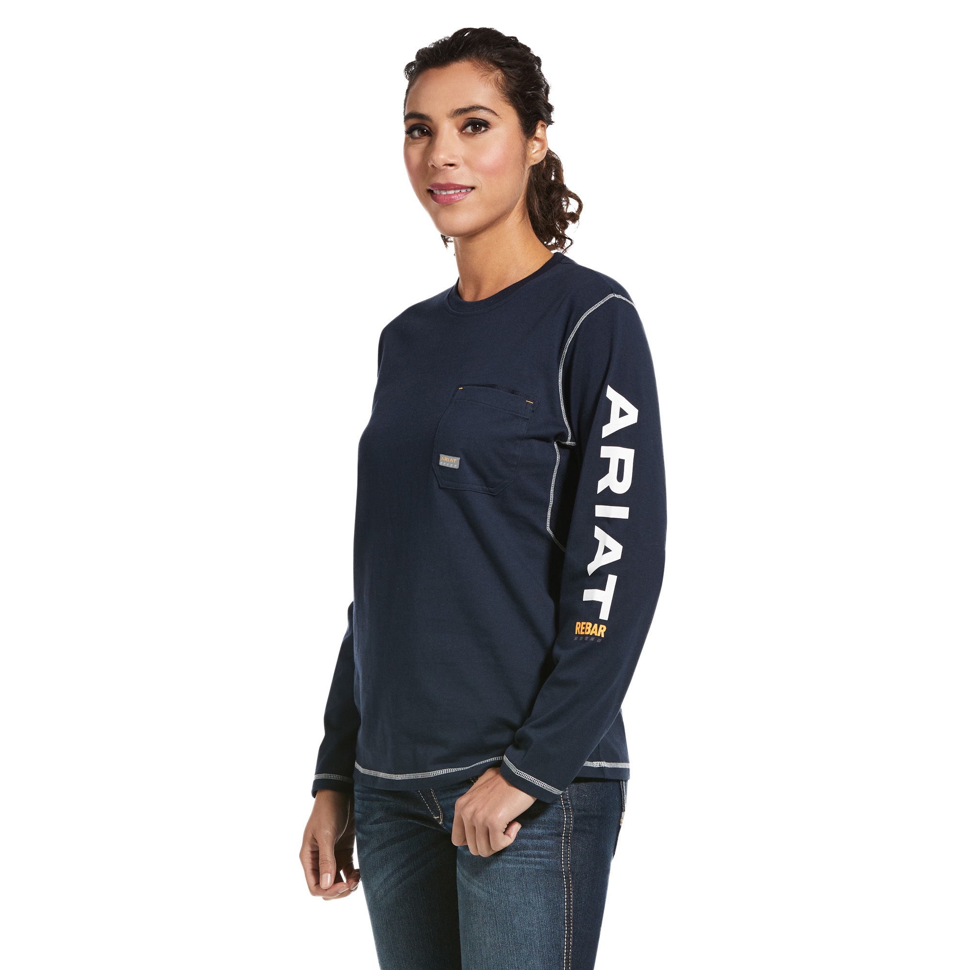 T-shirt Manches Longues Ariat Rebar Workman - Gris - Taille XL - Coton/polyester - Logo Graphique - Occasion Parfait état