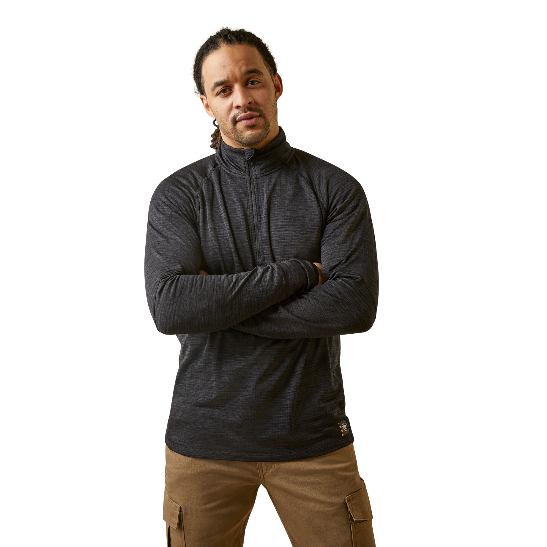 Ariat  Rebar Gridwork Baselayer 1/4 Zip Watch Window T-Shirt