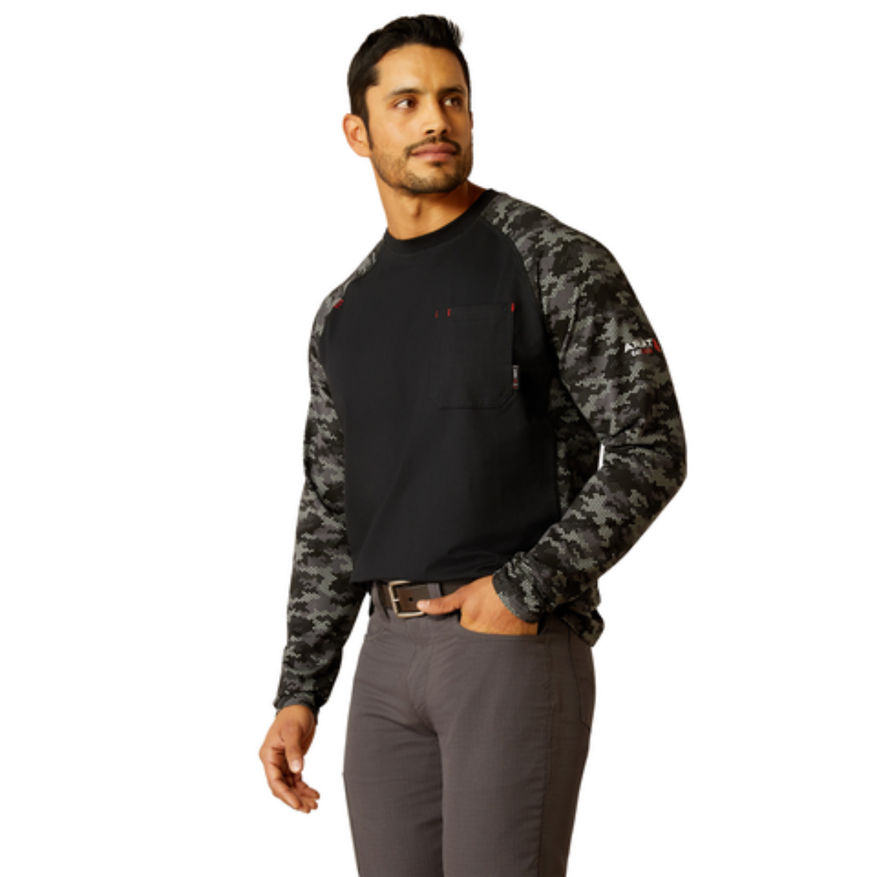 Ariat  FR Stretch Camo Baseball T-Shirt