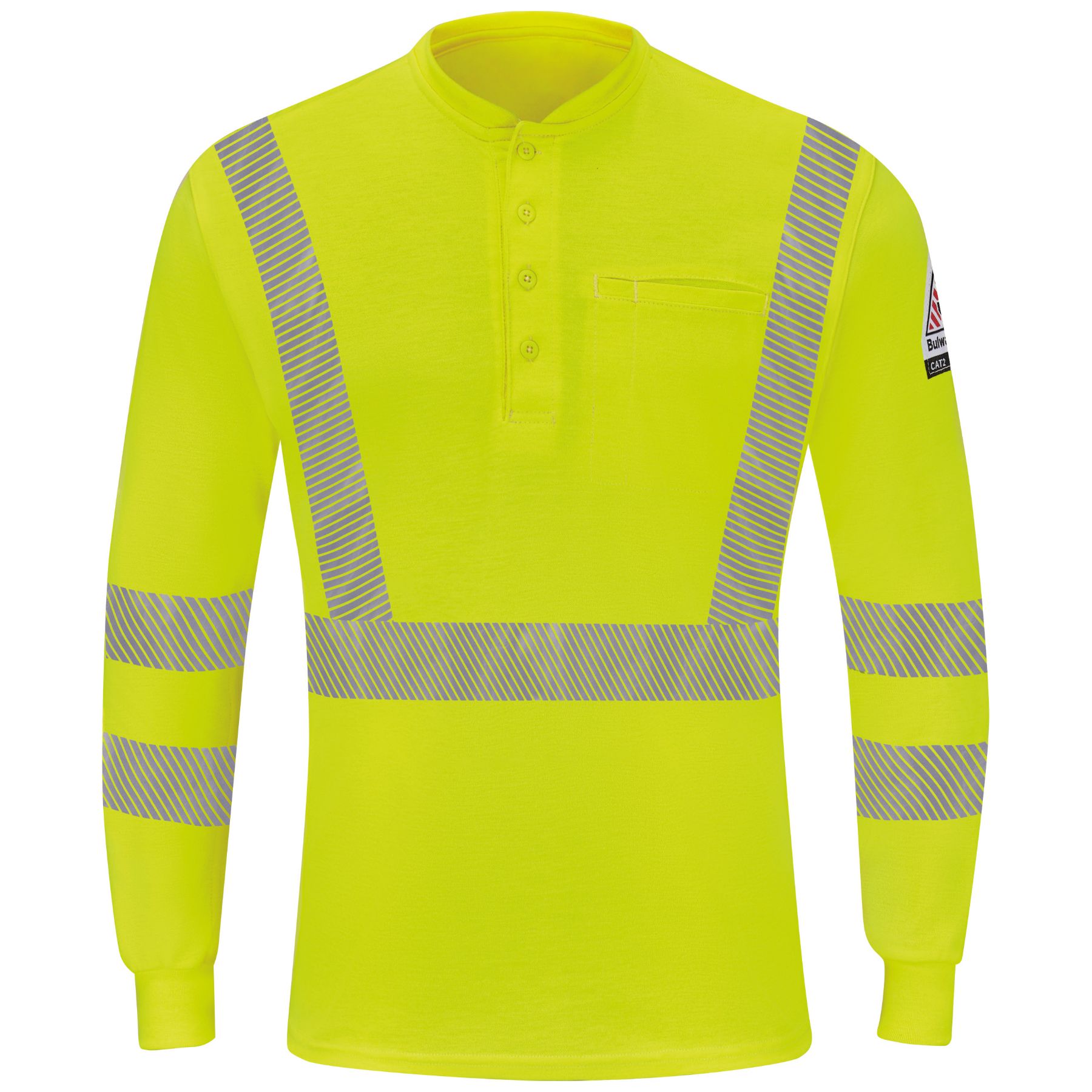 Bulwark®  Men's Hi-Visibility Lightweight Long Sleeve Henley