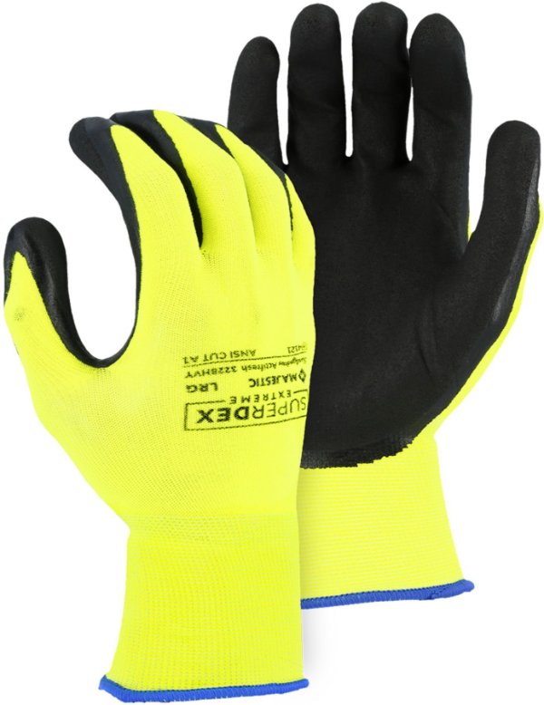 Majestic Micro Foam Nitrile Palm Coated Glove on Hi-Viz Nylon