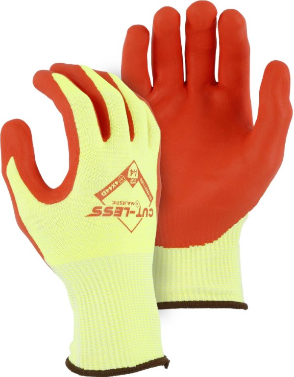 Majestic  Cut-Less Watchdog® Hi-Vis Knit w Foam Nitrile Palm