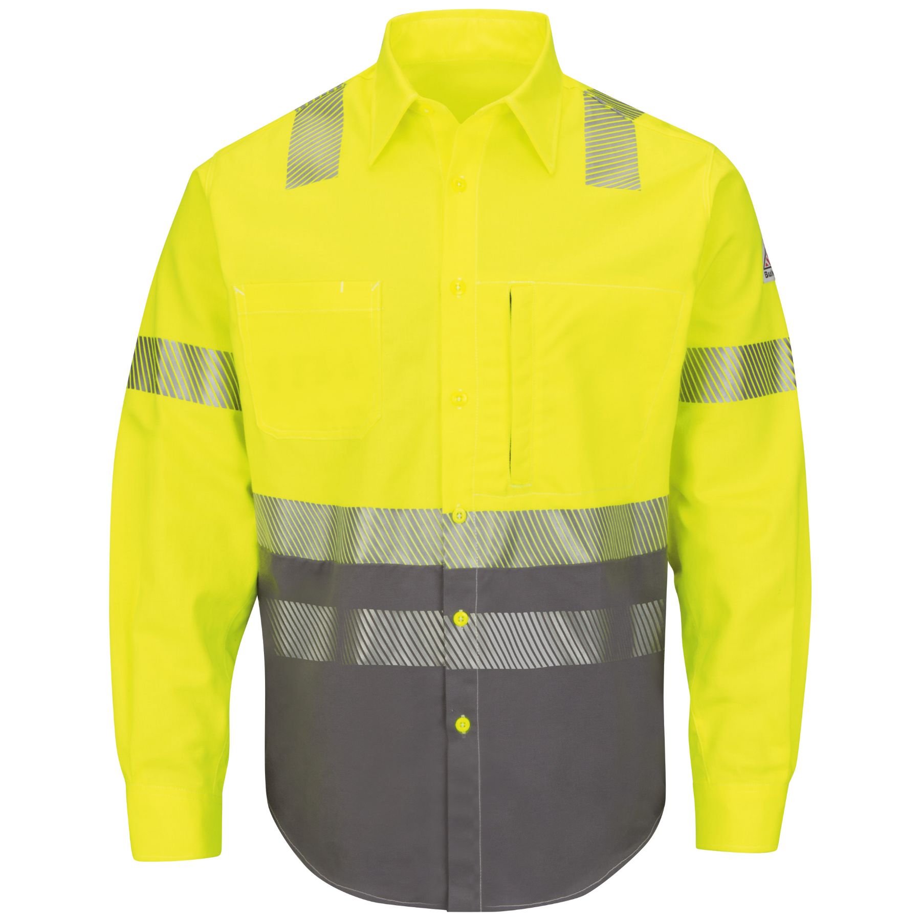 Bulwark®  Men's Hi-Visibility Color-Block Uniform Shirt