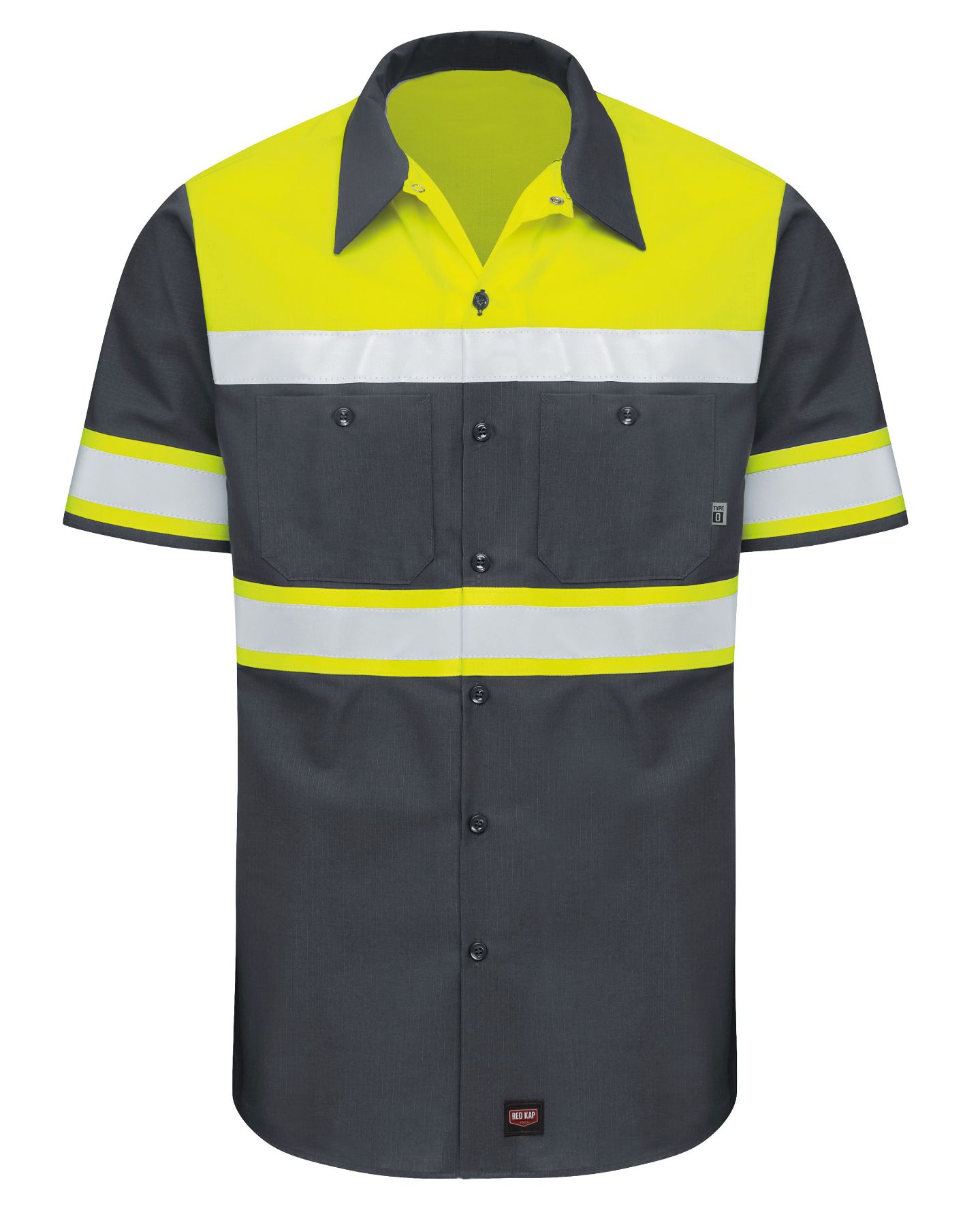 Red Kap® Men's Hi Vis Color Block Ripstop Work Shirt - Type O, Class 1