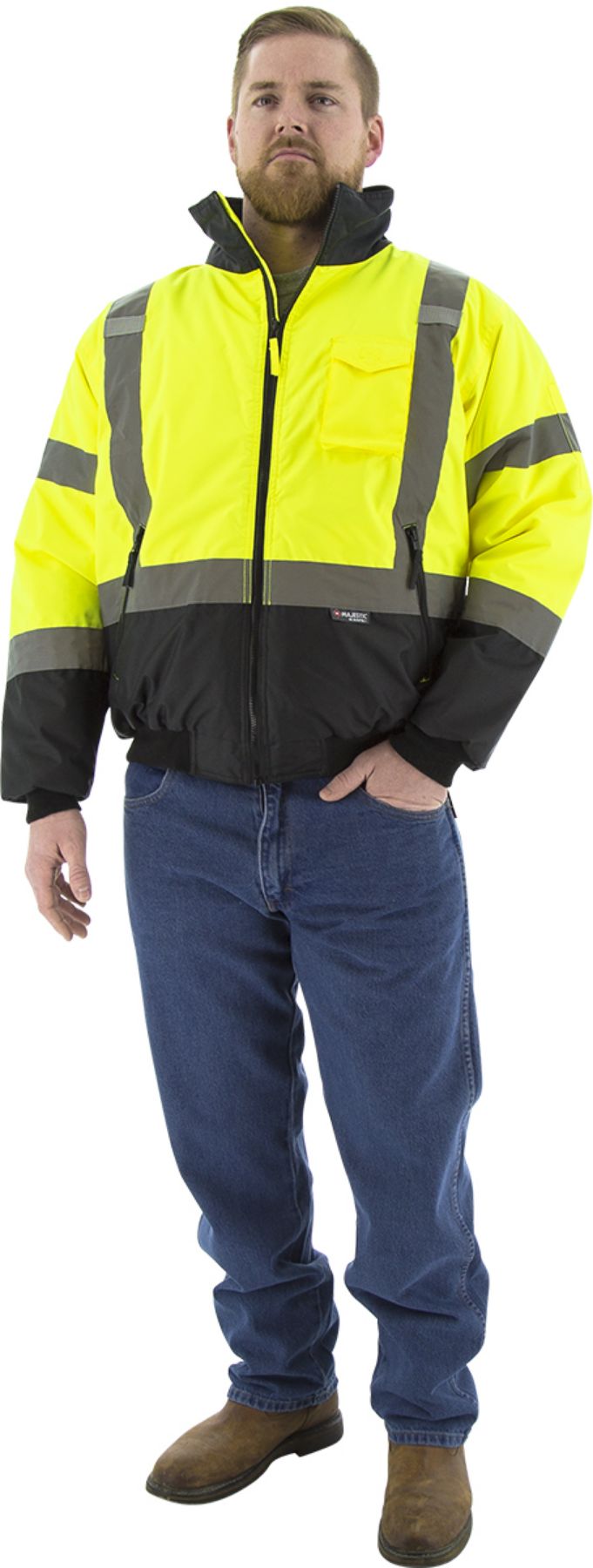 Majestic Hi-Viz Waterproof Jacket with Quilted Liner, ANSI 3