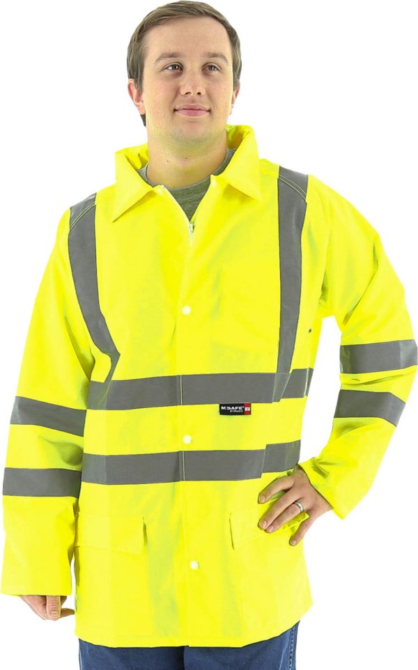 Majestic  Hi-Viz Waterproof Rain Jacket, ANSI 3