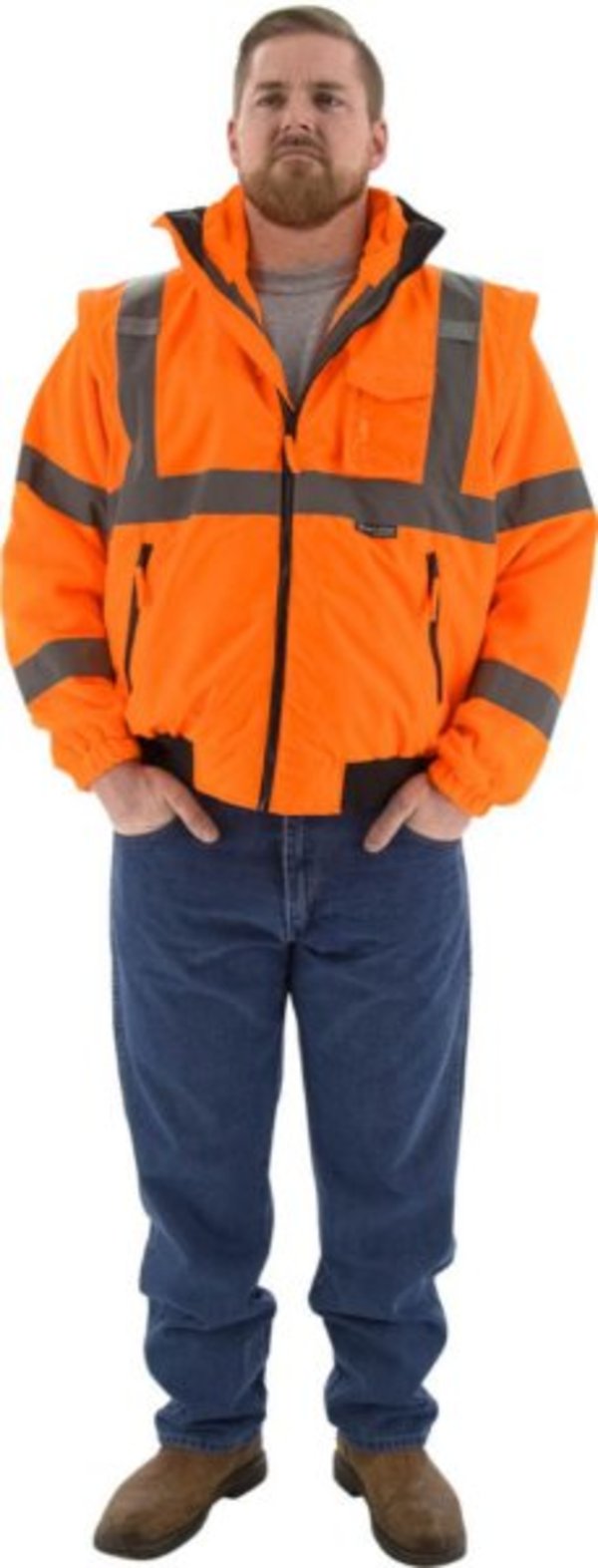 Majestic Hi-Viz 8-in-1 Waterproof Jacket w Hi-Viz Liner, ANSI 3