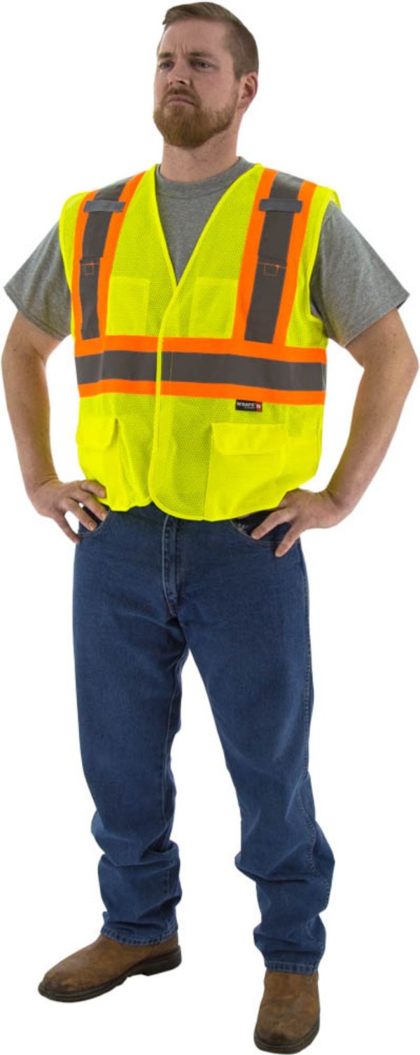 Majestic  Hi-Viz Mesh Vest with DOT Striping, ANSI 2