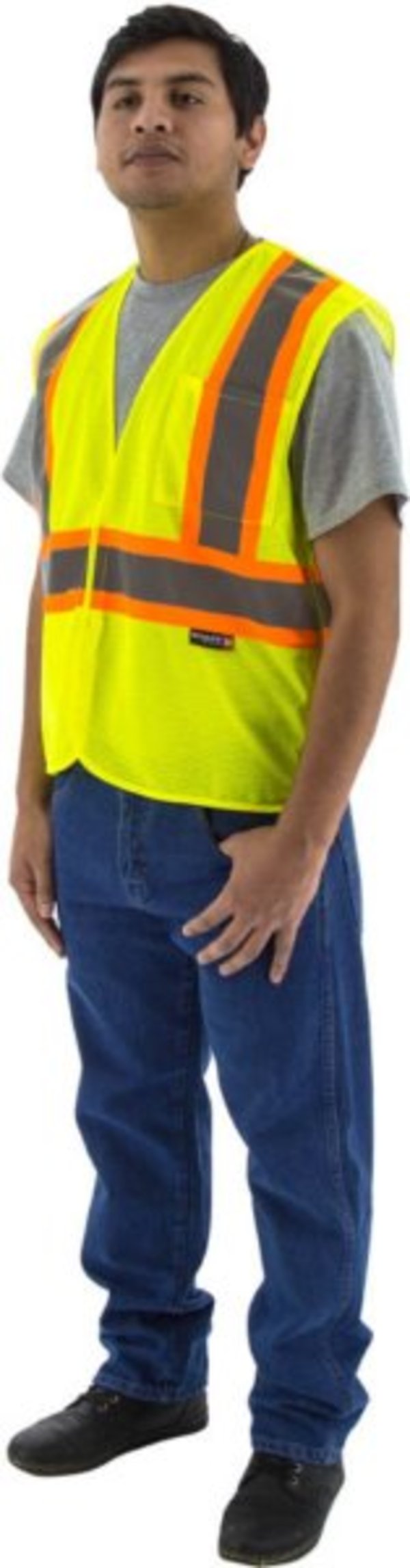 Majestic  Hi-Viz Mesh Breakaway Vest w DOT Striping, ANSI 2