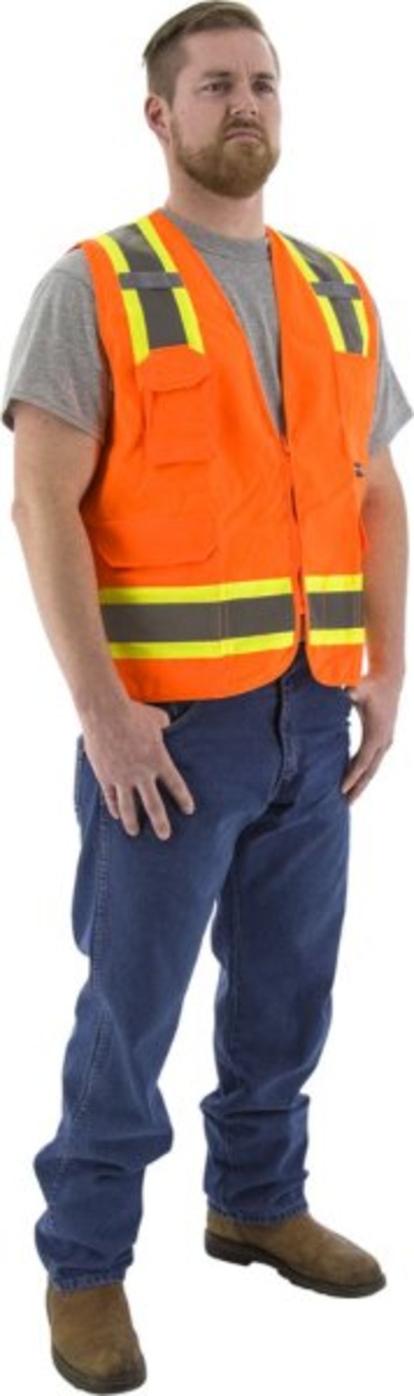 Majestic  Hi-Viz Surveyors Vest w DOT Striping, ANSI 2