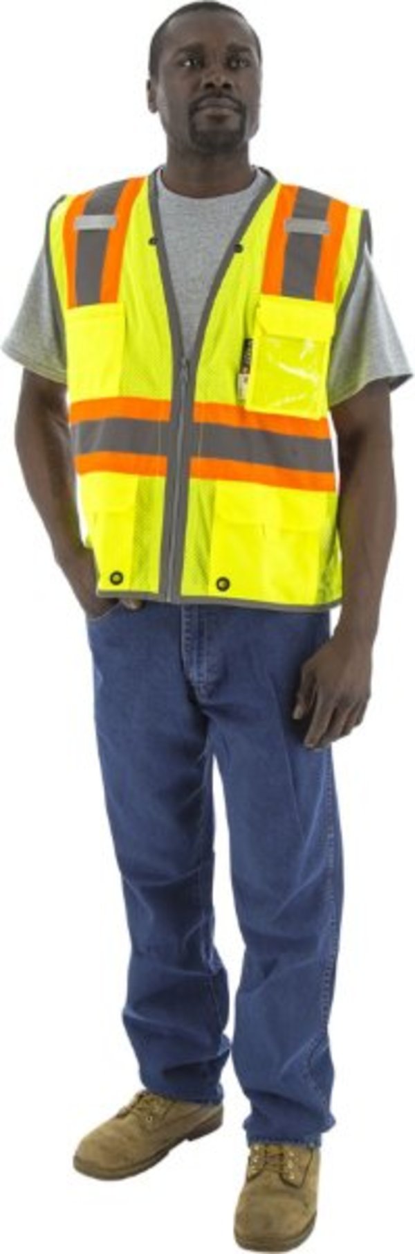 Majestic  Hi-Viz Vest w DOT Striping and D-Ring Pass, ANSI 2