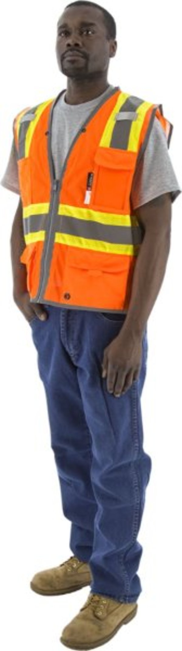 Majestic  Hi-Viz Vest w DOT Striping and D-Ring Pass, ANSI 2