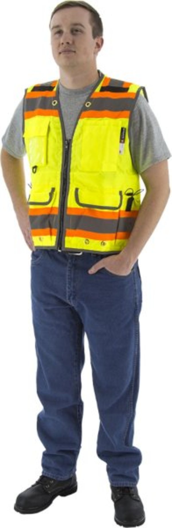 Majestic  Hi-Viz Heavy Duty Vest w DOT Striping, ANSI 2