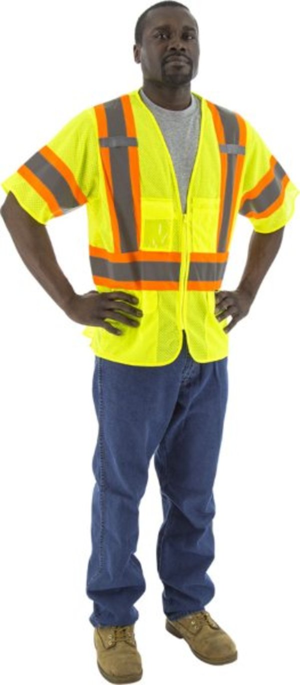 Majestic  Hi-Viz Mesh Vest with DOT Striping, ANSI 3