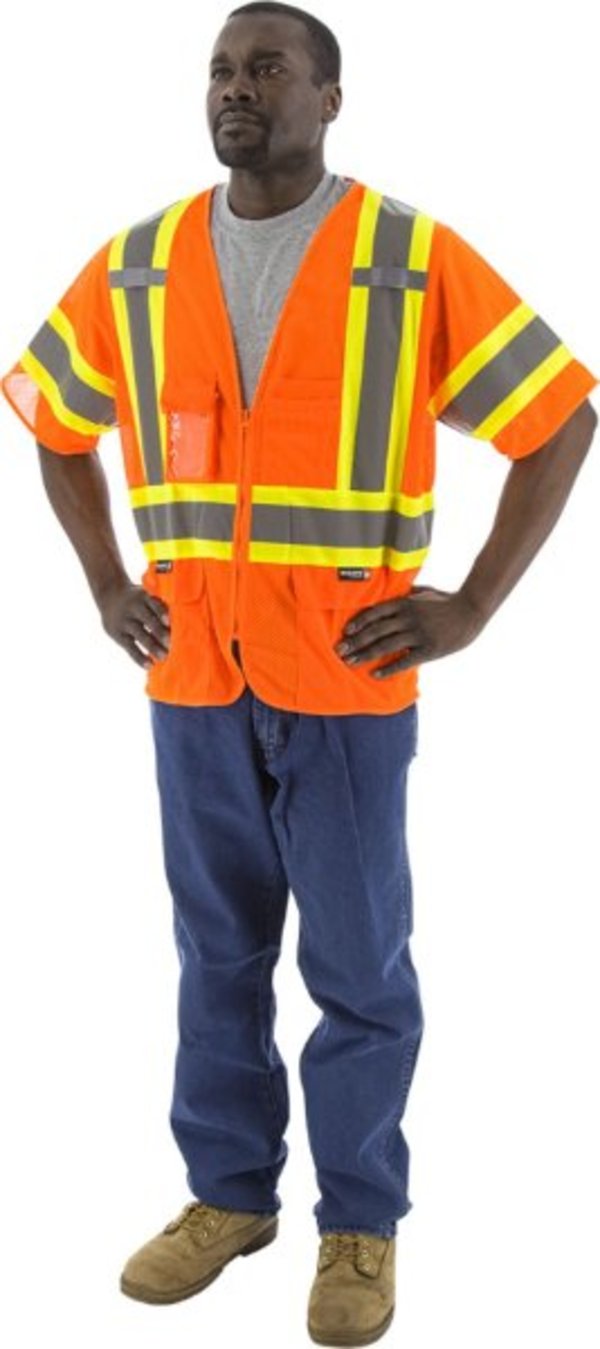 Majestic  Hi-Viz Mesh Vest with DOT Striping, ANSI 3