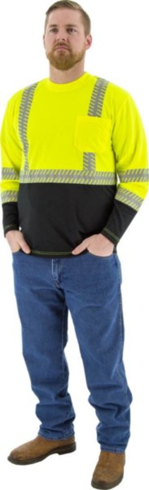 Majestic Hi-Viz shirt with reflective chainsaw Striping, ANSI 2