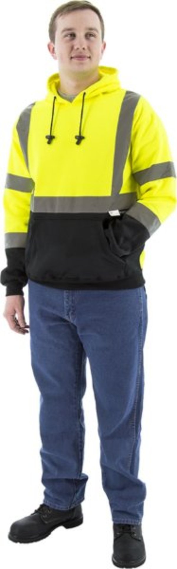 Majestic  Hi-Viz Hooded Pullover Sweatshirt, ANSI 3