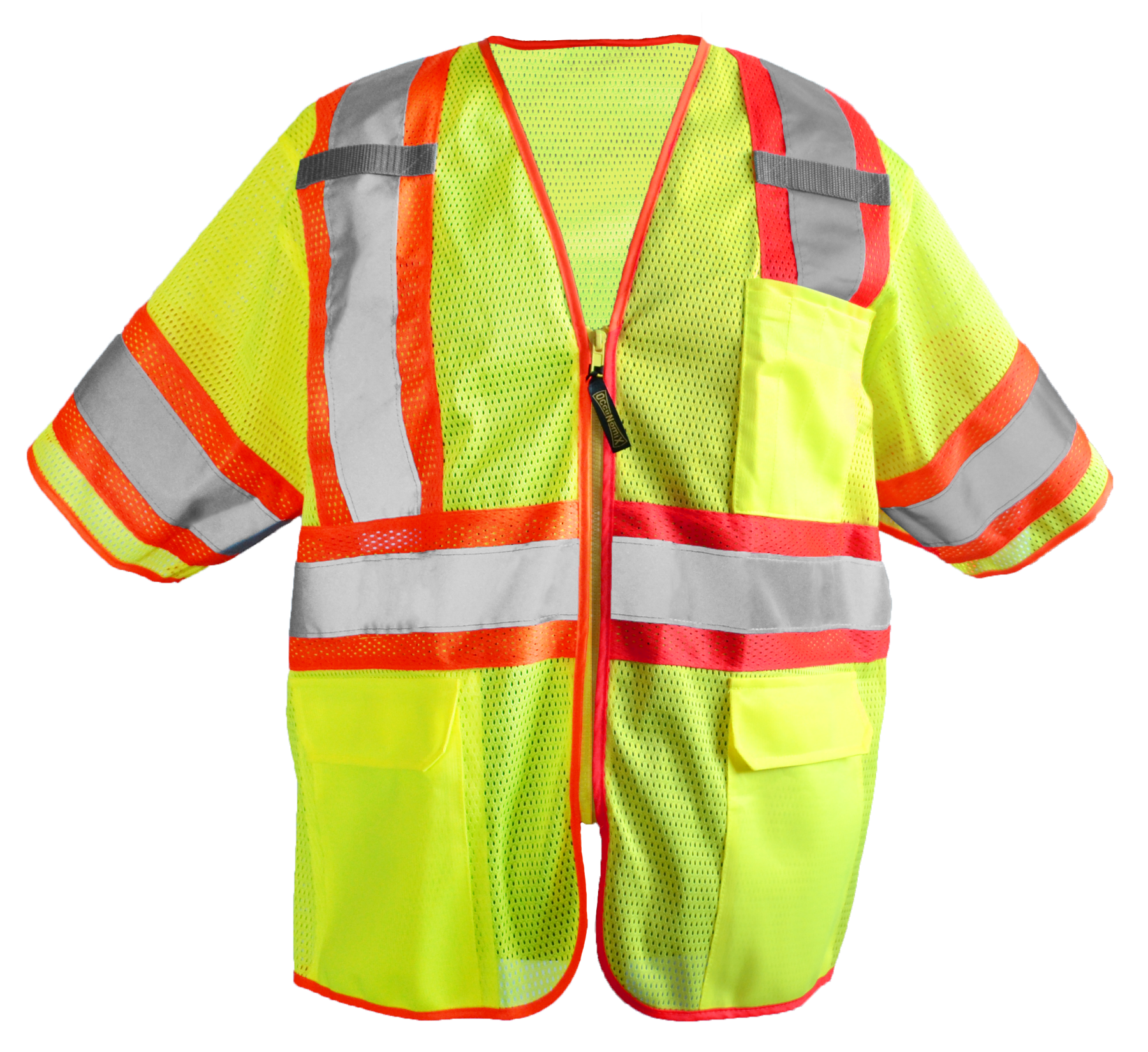 Occunomix  MESH TWO-TONE VEST w/ZIPPER