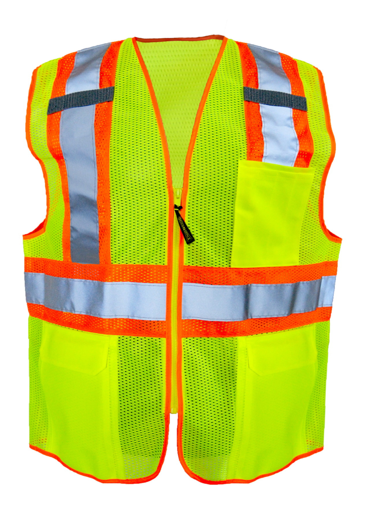 Occunomix  MESH TWO-TONE VEST w/ZIPPER
