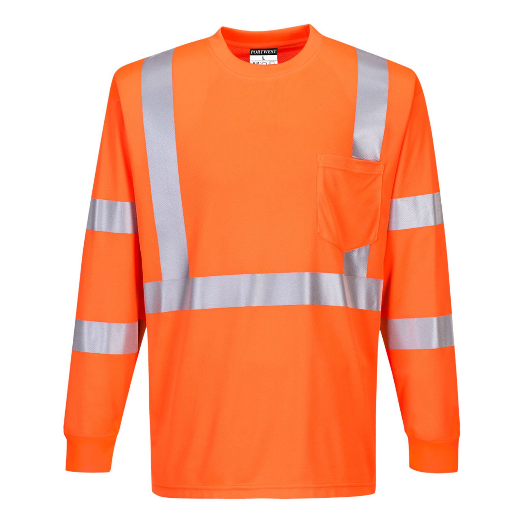 Portwest  Hi-Vis Long Sleeve Ribbed Cuff T-Shirt