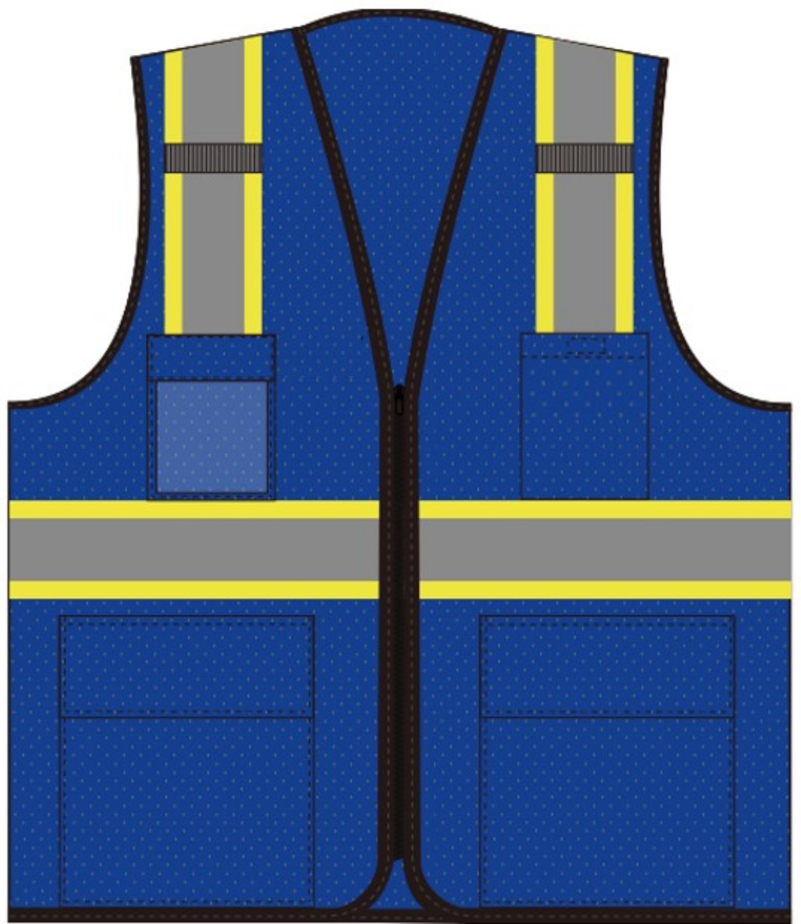 Safety Brite  Class 2 Multi-Pocket Two-Tone Trim Mesh Vest