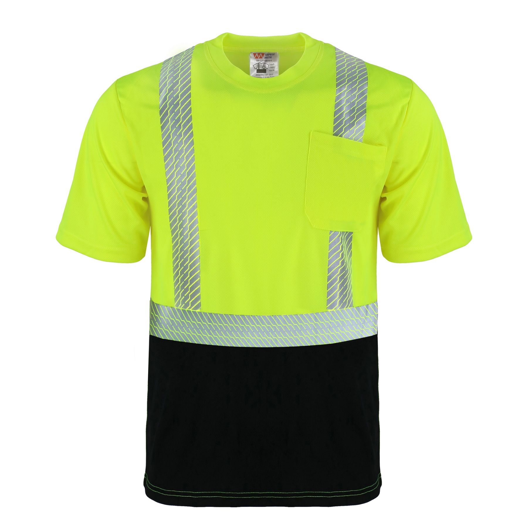 Safety Brite Class 2 HI VIS Black Bottom Segmented T-Shirt