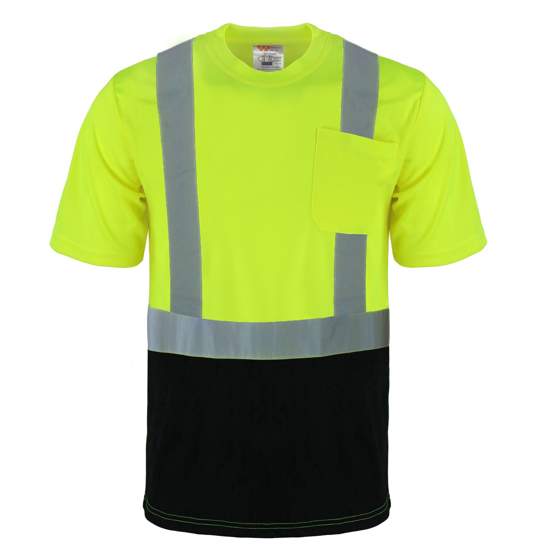 Safety Brite Class 2 HI VIS T-Shirt with Black Bottom