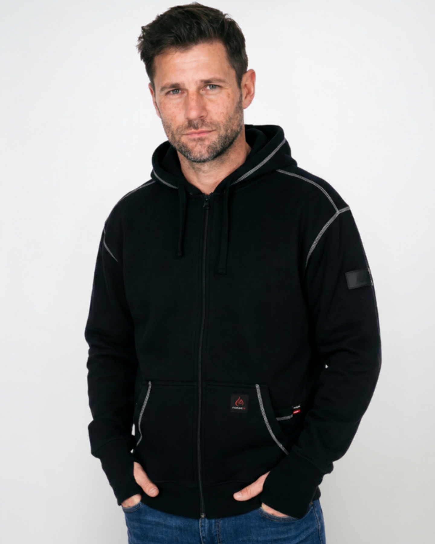 Forge FR  MENS FR CONTRAST STITCH HOODIE W/ZIP
