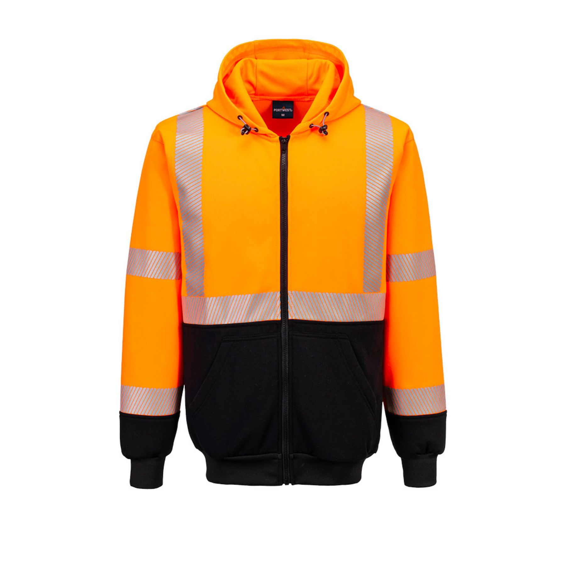 Portwest  Hi-Vis Contrast Segmented Tape Zipped Hoodie