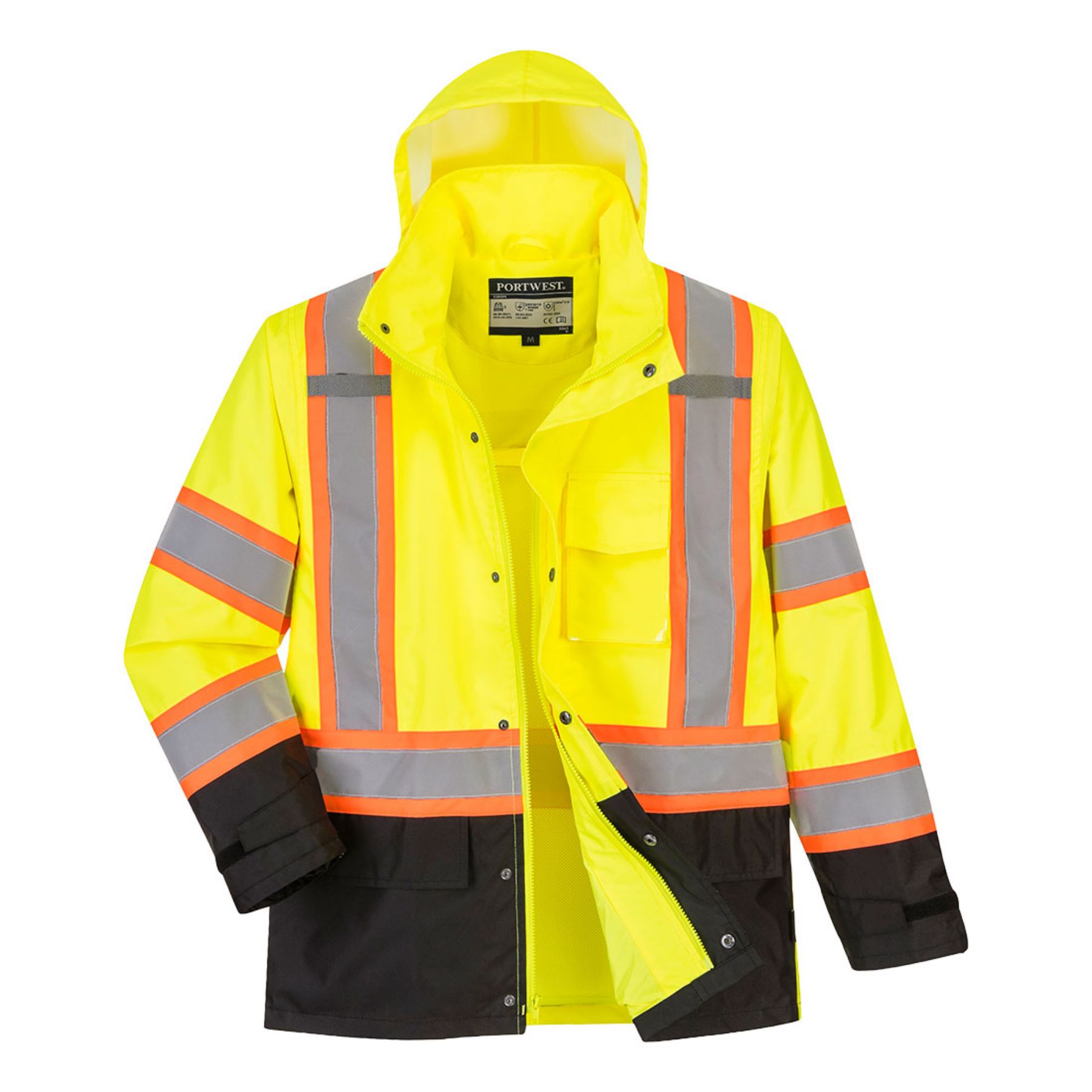 Portwest  Hi-Vis Contrast Tape Rain Jacket