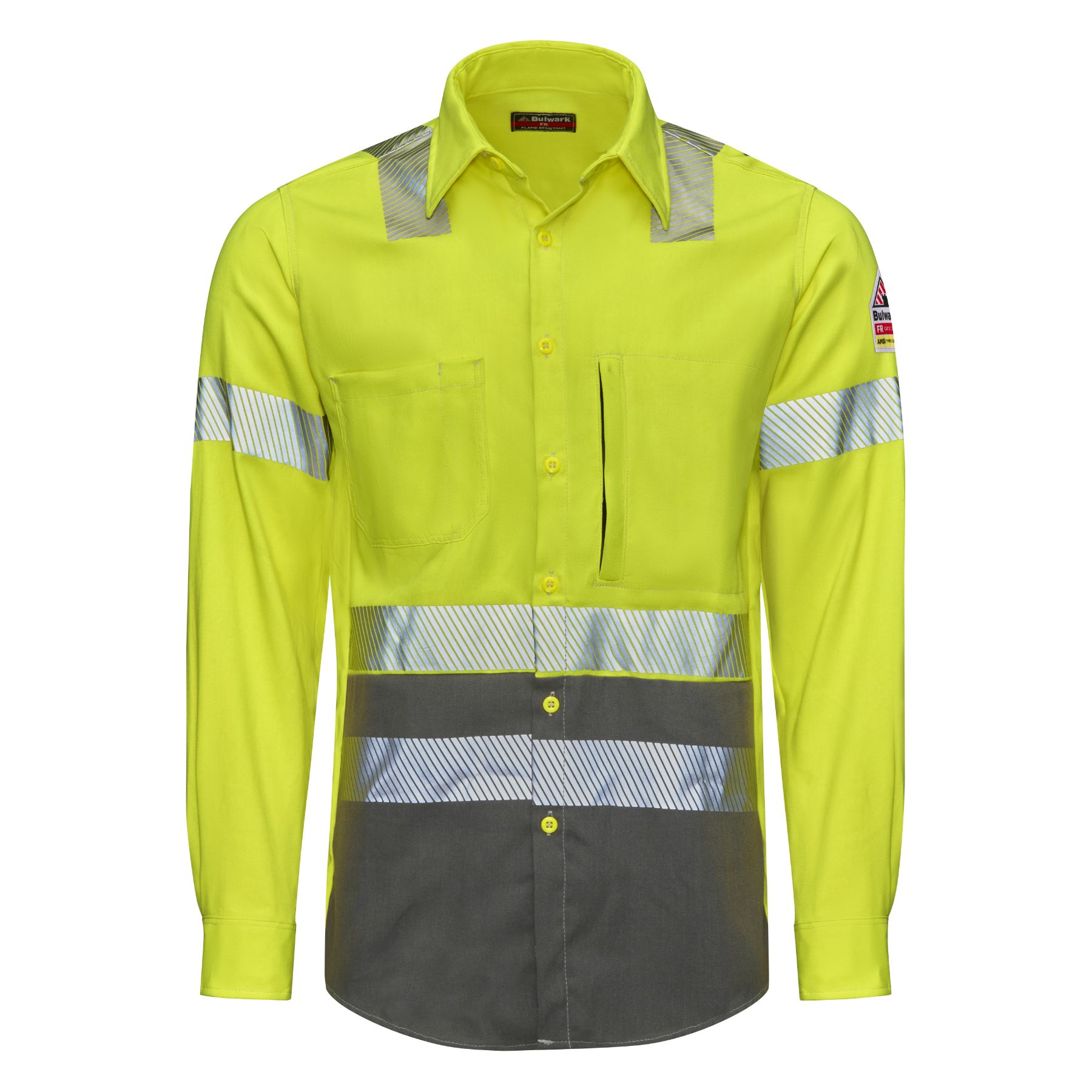 Bulwark®  Men's Hi-Visibility Color Block Uniform Shirt