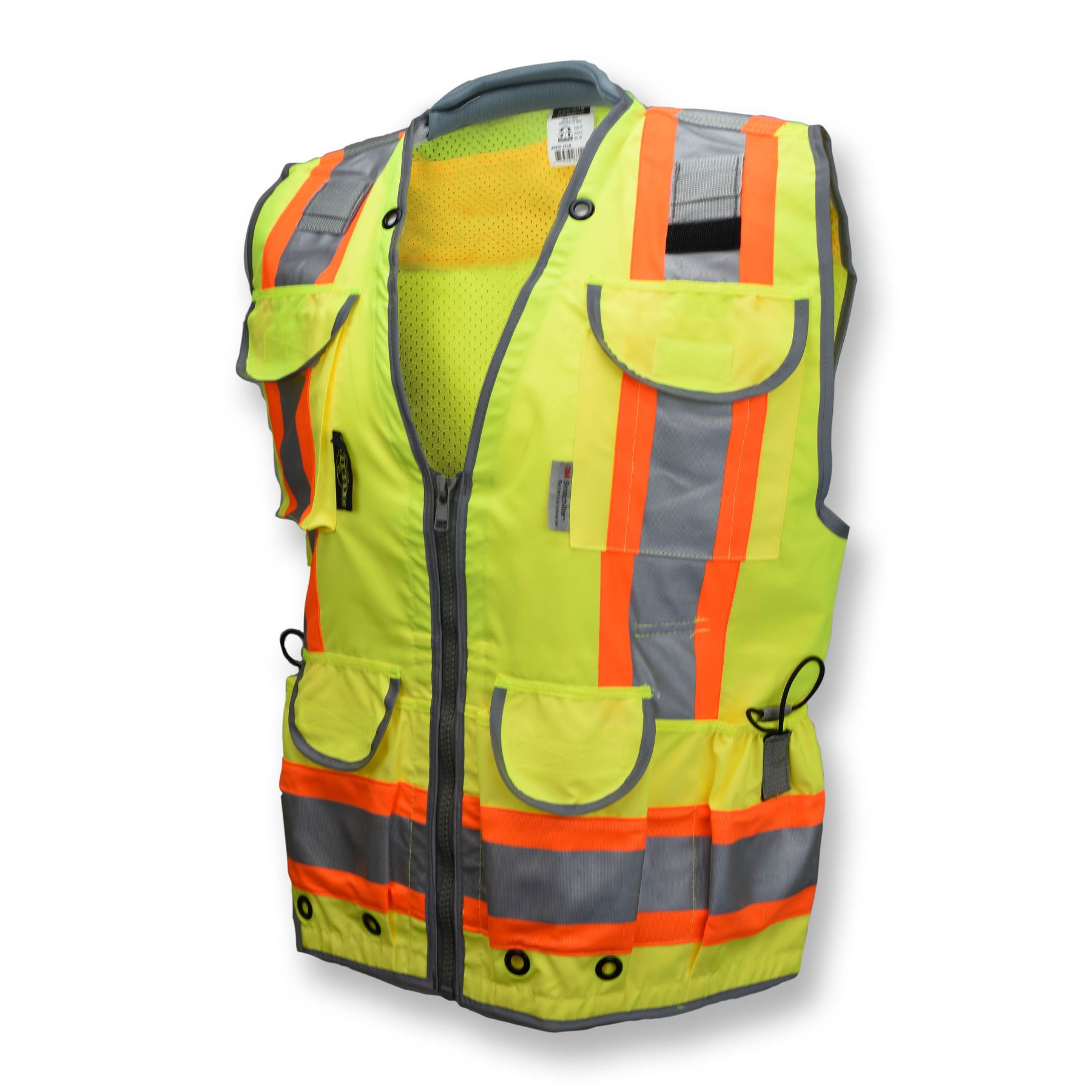 Radians Class 2 Heavy Woven Two Tone Woven/Mesh Engineer Vest
